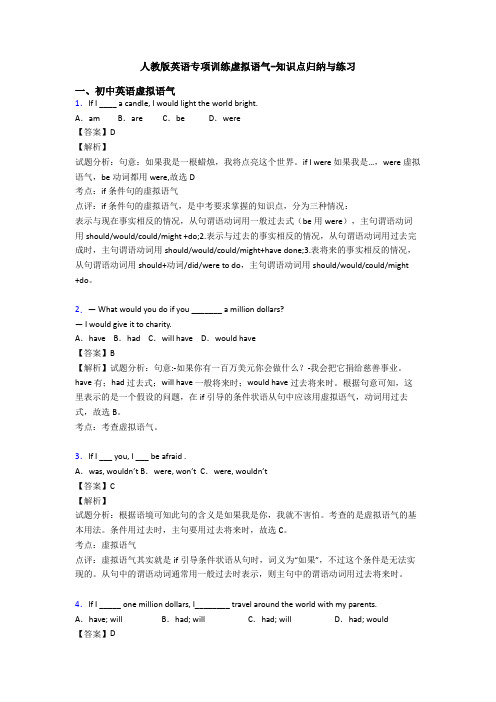 人教版英语专项训练虚拟语气-知识点归纳与练习