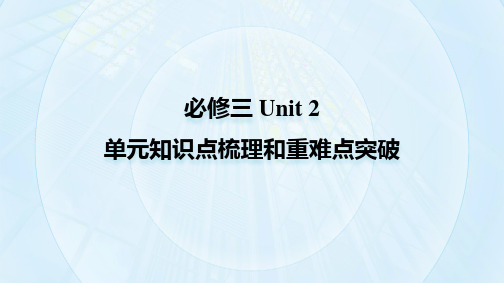 【原创】必修三 Unit 2 知识点梳理和重难点突破