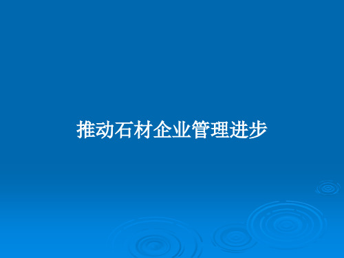 推动石材企业管理进步PPT教案