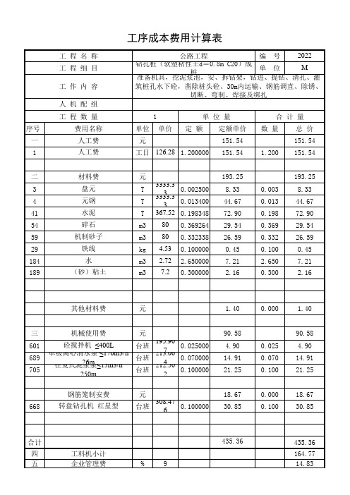 2022钻孔桩(软塑粘性土d=0.8m C20)成桩