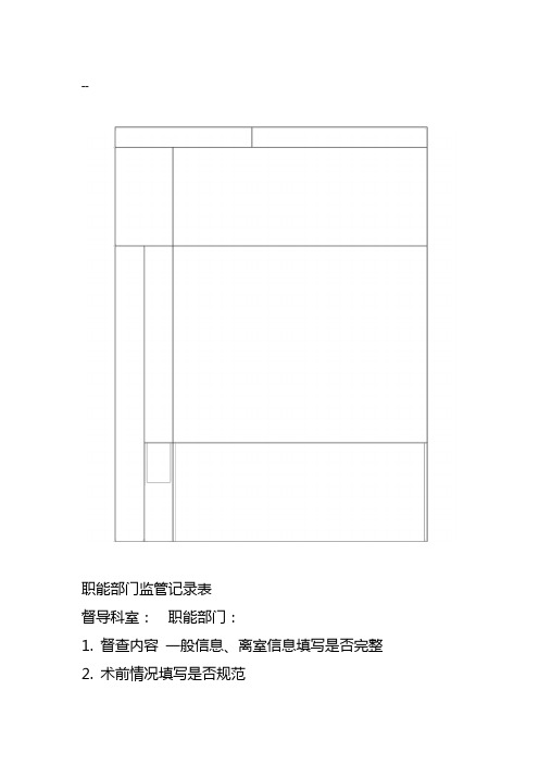 2018麻醉文书规范书写督导检查记录