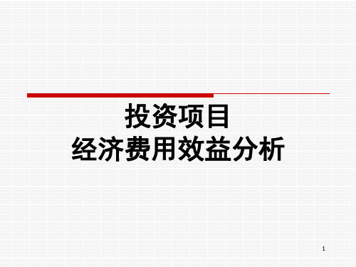 投资项目经济效益费用分析