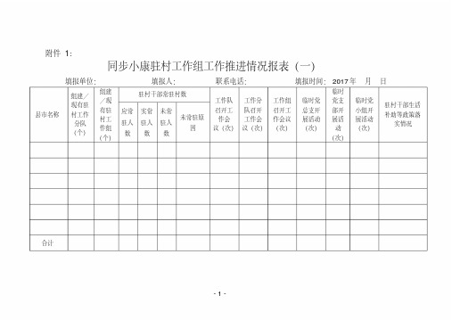 同步小康驻村工作组工作推进情况报表样本表.pdf