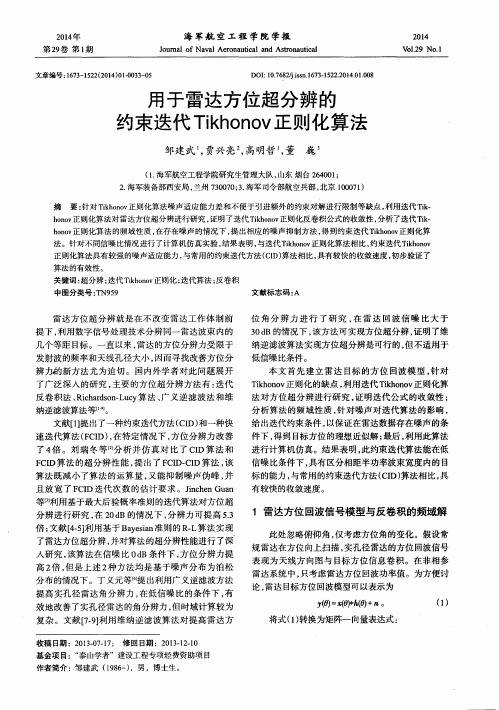 用于雷达方位超分辨的约束迭代Tikhonov正则化算法