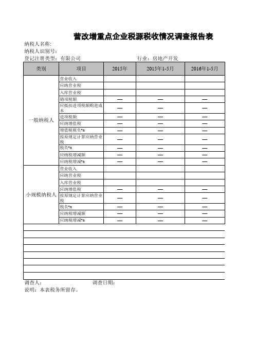 2017税源调查表