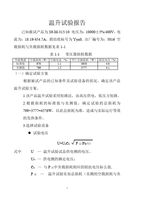 温升试验报告