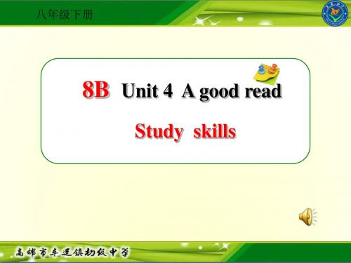 8B Unit8 Study skills 公开课课件