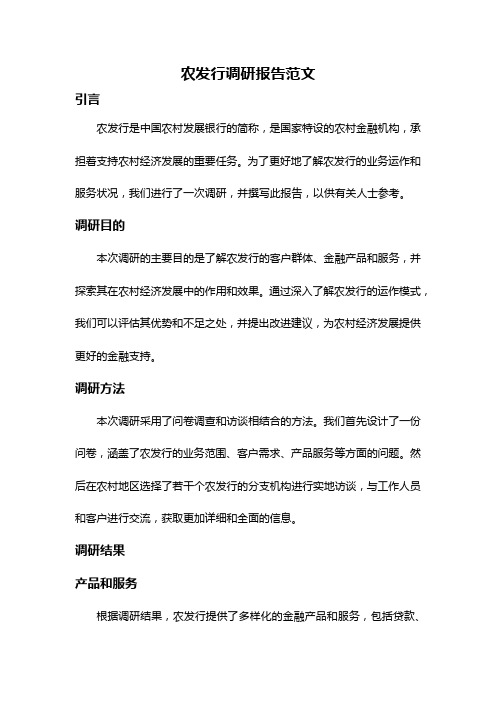 农发行调研报告范文