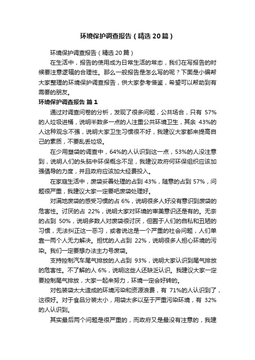 环境保护调查报告（精选20篇）