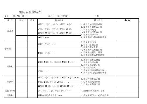 消防安全检点表