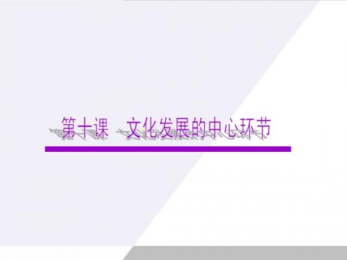 广东省2012届高考政治一轮复习 4.10文化发展的中心环节课件 新人教版必修3