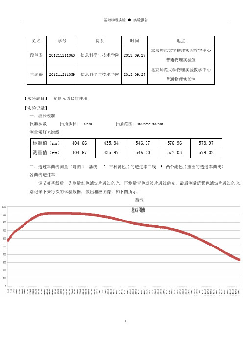 大学基础物理实验报告-单色仪