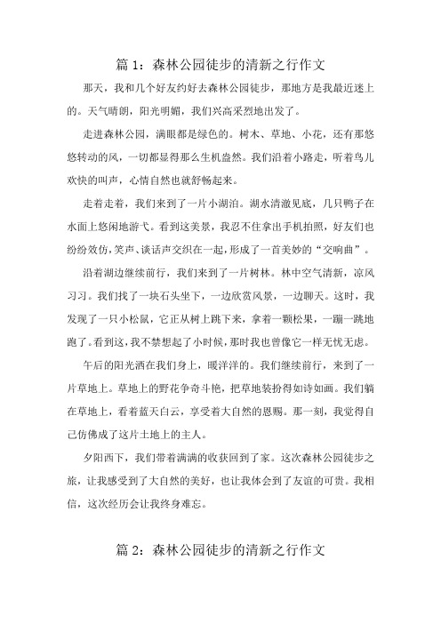 森林公园徒步的清新之行作文精选10篇