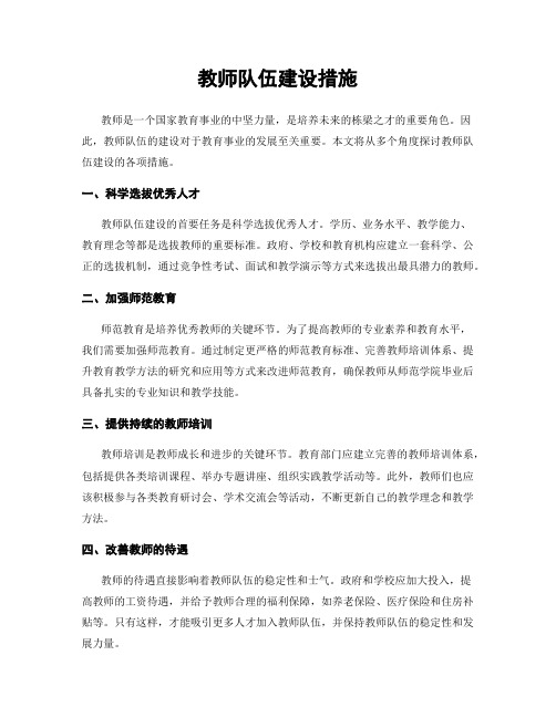 教师队伍建设措施