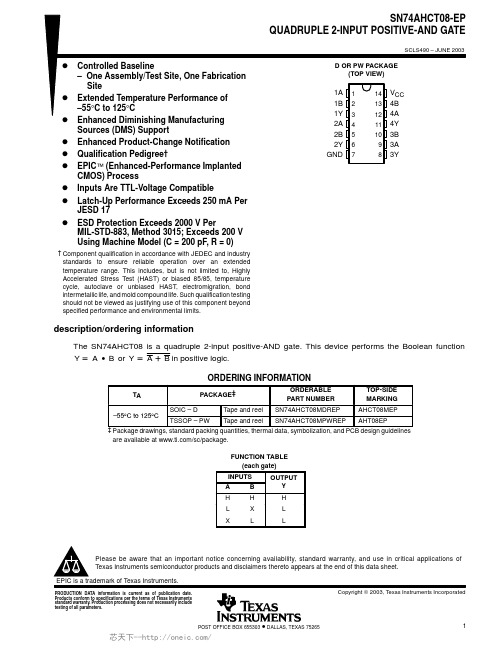 SN74AHCT08MPWREP,规格书,Datasheet 资料