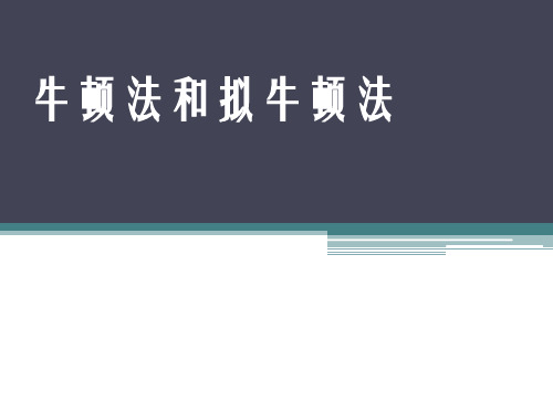 牛顿法和拟牛顿法