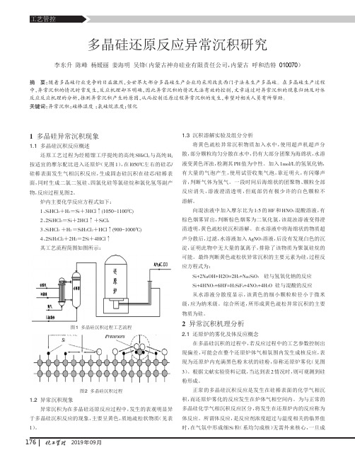 多晶硅还原反应异常沉积研究