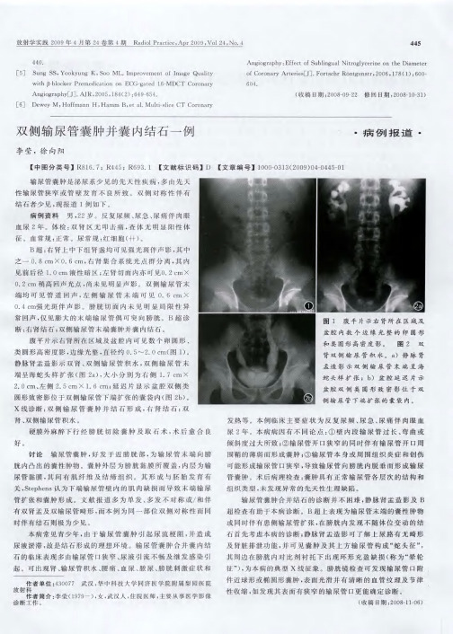 双侧输尿管囊肿并囊内结石一例