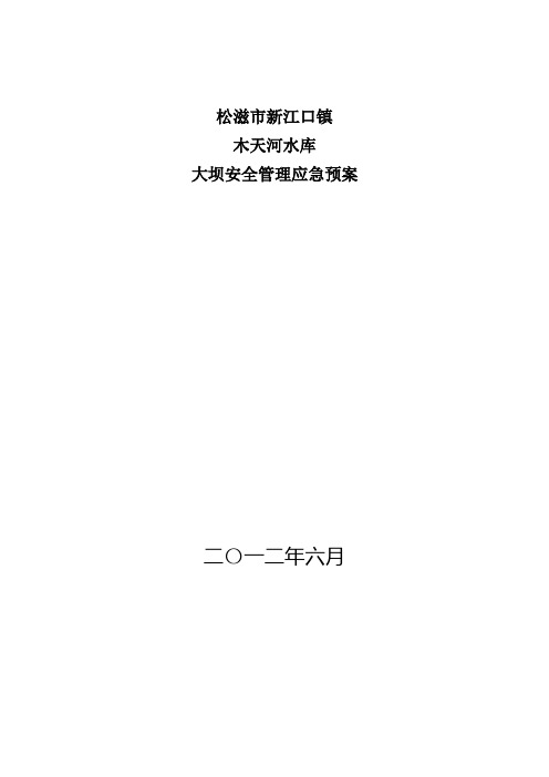 2011年木天河水库坝安全预案(整本)