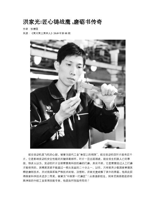 洪家光匠心铸战鹰 ,磨砺书传奇