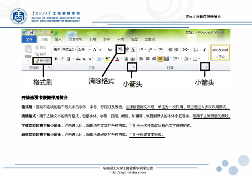 word功能区按键简介