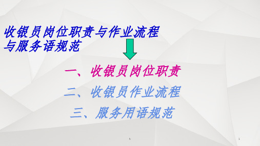 PPT-收银员岗位职责与作业流程与服务语规范