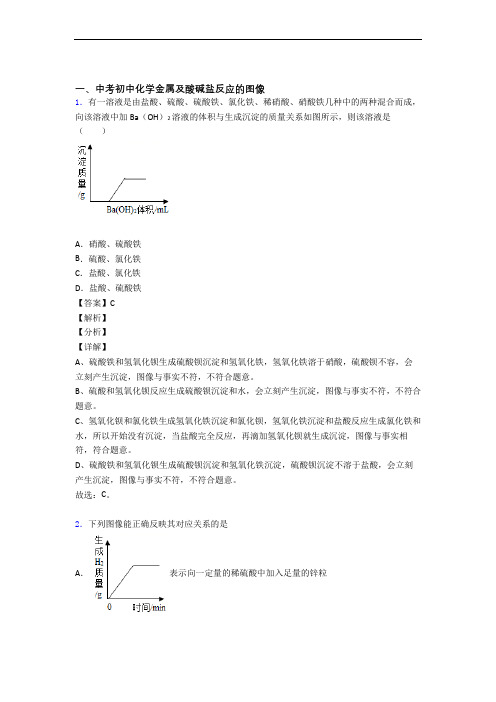 中考化学《金属及酸碱盐反应的图像的综合》专项训练附答案解析