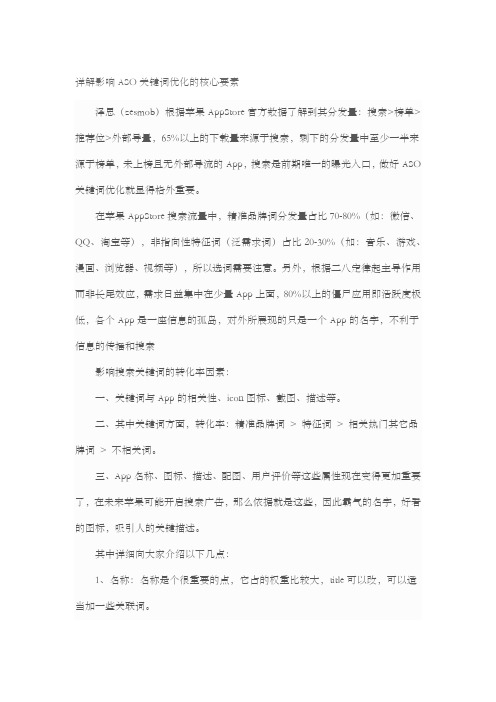 详解影响ASO关键词优化的核心要素