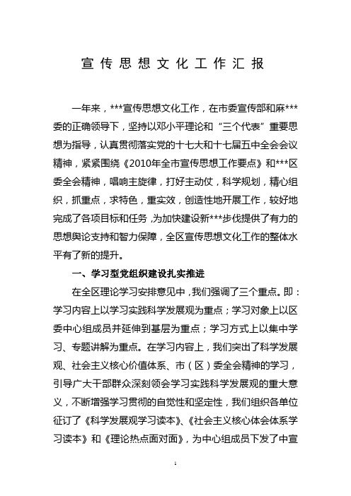 2010宣传思想工作总结