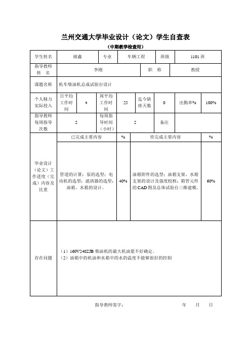 3 兰州交通大学毕业设计(论文)学生自查表