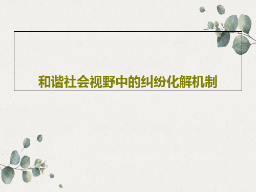 和谐社会视野中的纠纷化解机制共41页