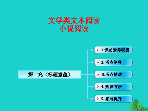 (全国版)2017年高考语文一轮复习 文学类文本阅读 探究(标题意蕴)新人教版