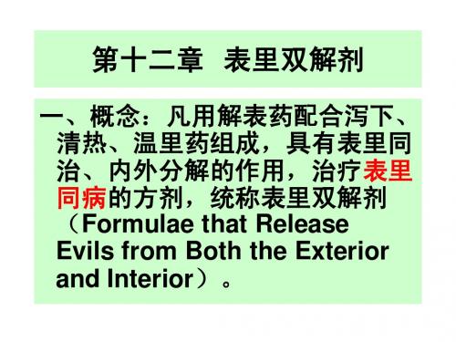 第12章 表里双解剂