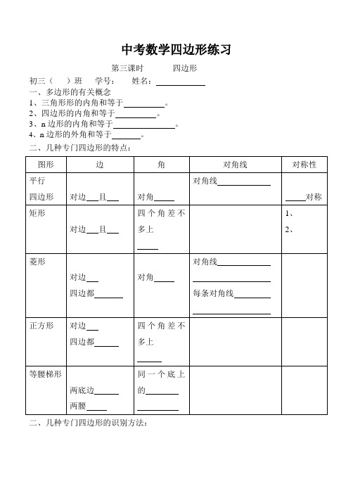 中考数学四边形练习