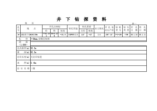 2003年井下钻探资料