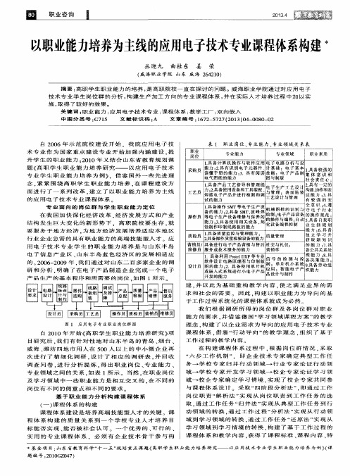 以职业能力培养为主线的应用电子技术专业课程体系构建