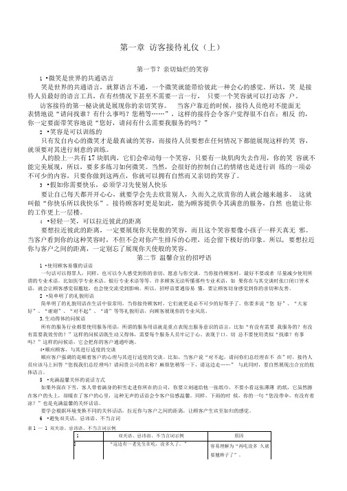 实用访客接待拜访礼仪