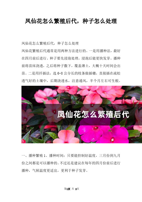 凤仙花怎么繁殖后代，种子怎么处理_1