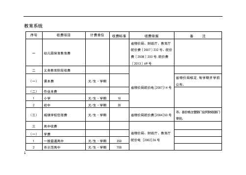 安徽收费标准