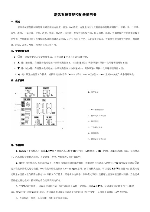 KF-800E新风系统智能控制器说明书新