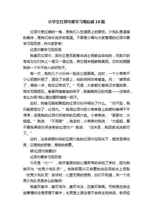 小学生红领巾爱学习观后感10篇