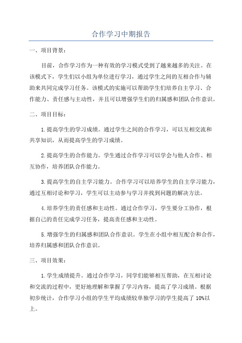 合作学习中期报告