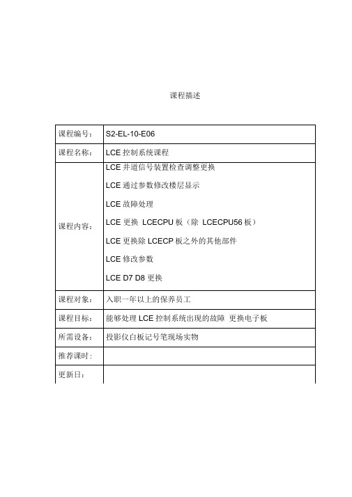 (可修改)通力电梯更换各电路板后操作.doc