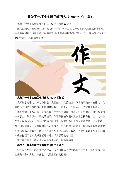 我做了一项小实验的优秀作文300字(12篇)