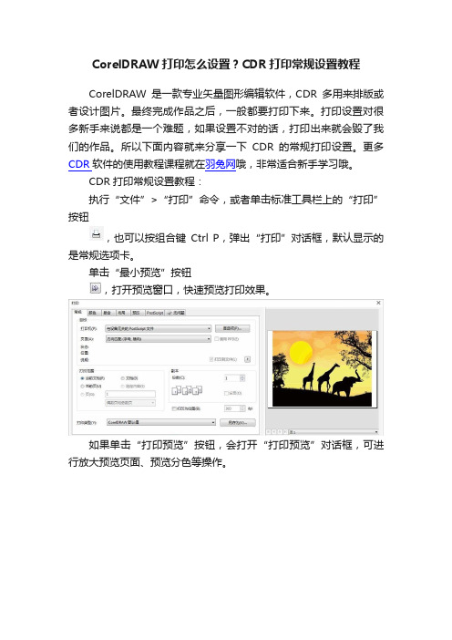 CorelDRAW打印怎么设置？CDR打印常规设置教程