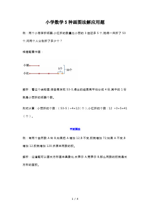 小学数学5种画图法解应用题