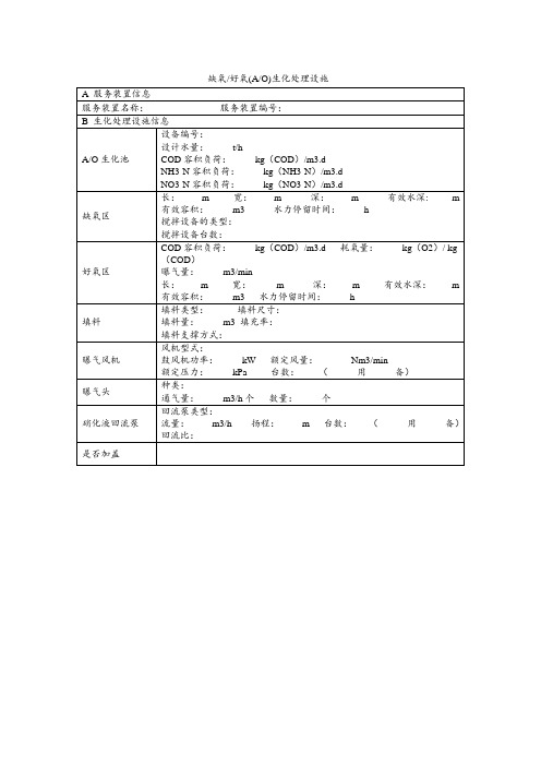 环保设施设备登记表模板：活性污泥法运行记录台账