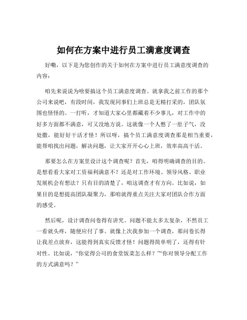 如何在方案中进行员工满意度调查