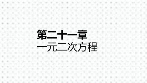 人教版九年级数学上册第二十一章一元二次方程复习课件(共18张PPT)