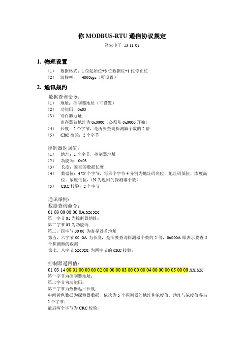 MODBUS-RTU通信协议规定Z